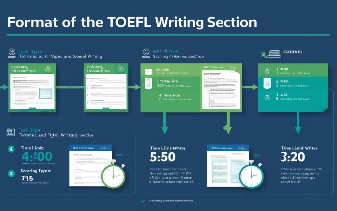What is the format of the TOEFL writing section?